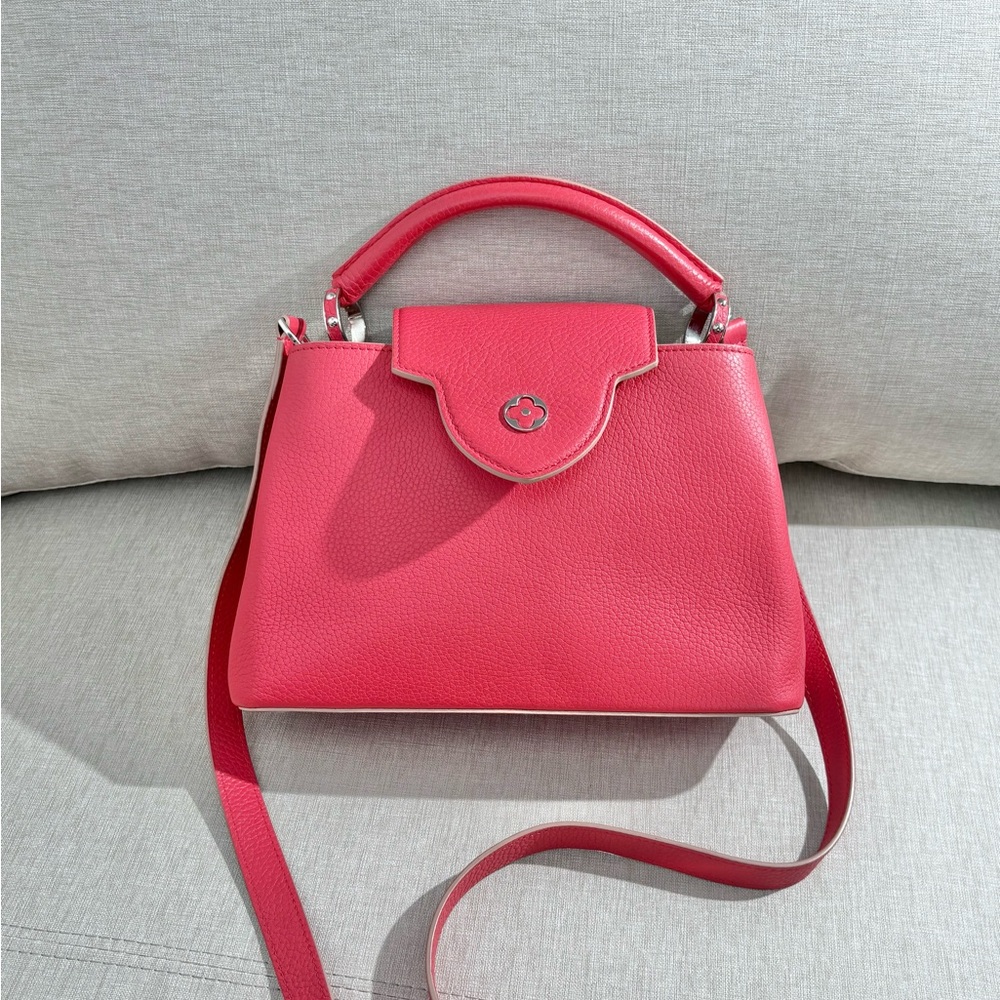 LOUIS VUITTON Red Leather Capucines BB SHW